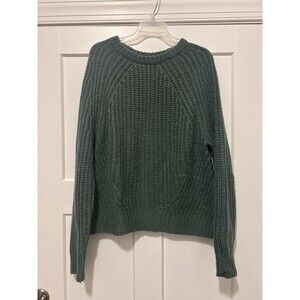 A New Day Sweater Women’s Size Large Green Chunky Knit Super Soft Waist Length